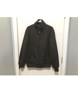 Roosevelt Men&#39;s Lana Wool Poly Blend Zip Up Brown Bomber Jacket - $18.93 CAD