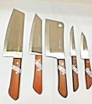 Thai Cook KIWI Knives Wood Handle Kitchen Blade Stainless steel 5pcs/set #830K - £34.02 GBP