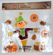 Holiday Living Halloween Pumpkin Scarecrow Leaves Fence Gel Window Clings - £6.38 GBP