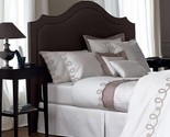 Yves Delorme White Queen Duvet Set 3 PC Taupe Scrolling Embroidery Itali... - £285.53 GBP