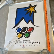 OFFICIAL ORIGINAL 1992 ALBERTVILLE OLYMPIC GAMES LOGO POSTER LIMITED 31.... - £29.37 GBP