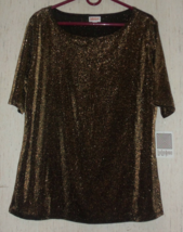 Nwt Womens Lu La Roe Gigi Elegant Black W/ Metallic Dressy Knit Top Size 3XL - £25.71 GBP