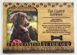 FLAT COATED RETRIEVER Dog Profile Laser Engraved Wood Picture Frame Magnet - $9.90