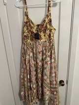 Torrid Yellow Floral Sleeveless Challis Hanky Hem Dress Size Large (0) - $39.99