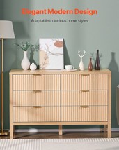 VEVOR 6 Fluted Drawer Dresser, Wooden Chest of Drawers with Sliding &amp; An... - $5,088.53 MXN