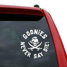 The Goonies - Never Say Die Vinyl Decal | Color: White | 5&quot; x 4.9&quot; - £3.97 GBP