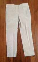 New Ann Taylor  White Blue Striped Seersucker Cotton Ankle Crop Pants 6 - £31.96 GBP