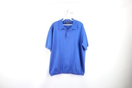 Vintage 90s St Croix Mens Large Blank Knit Pullover Collared Golf Polo Blue USA - £44.57 GBP