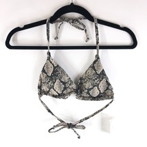 Andie Swim The String Bikini Top Triangle Snake Print Beige Black M - $28.91