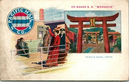 Vtg Postcard Pacific Mail Steam Ship Co On Board S.s. Mongolia Japan Temple Gate - £8.62 GBP