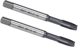 Uxcell M8 X 1.25 Spiral Point Threading Tap, H2 Tolerance High Speed Steel, 2Pc. - £26.31 GBP