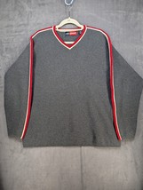 Vintage 90s Y2K Structure Sport Knit Skater Pullover Sweater Mens Gray V Neck XL - $18.69