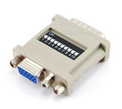Hd15 Vga Monitor Female To Db15 Mac Male Converter Adapter W/ Dip Switches - £31.55 GBP