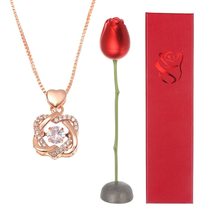 Beating Heart Gifts Women Wedding Couple Pendant Jewelry Case Sparkling Zircon R - £24.66 GBP