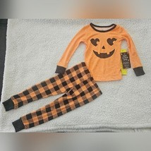 Trick or treat sleep kids unisex orange and black pajama set size 2T - $16.83