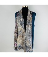 Logo Lori Goldstein Sleeveless Open Front Floral Paisley Cardigan Pocket... - $44.99