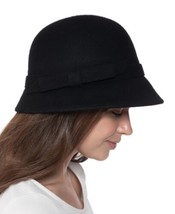 allbrand365 designer Womens Wool Bow Cloche Hat Color Black Size One Size - £54.62 GBP
