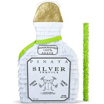 White Tequila Bottle Pinata With Stick -17.5&quot; X 10.5&quot; X 4.5&quot; Perfect For... - $54.99