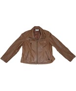 Preston &amp; York Lamb Skin Leather Jacket Size L Light Brown Unisex Coat S... - $61.72 CAD