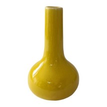 Jars France Bud Vase Ceramistas Bright Yellow 6&quot; Handmade Ceramic Teardrop RARE - £63.49 GBP