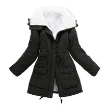 MEWOW Women&#39;s Winter Mid Length Thick Warm Faux Lamb Wool Lined Jacket Coat - M - £62.27 GBP