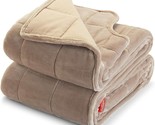 15 Pounds Sunbeam Extra Warm Weighted Body Blanket 54” x 73”, Mushroom - $36.09
