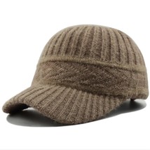 Solid Color Knitted Women&#39;s Hat Autumn Winter Baseball Cap Woolen Warm Cap - £11.40 GBP