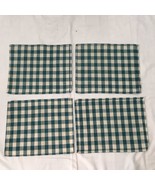 Lot of 4 Aqua Green Gingham Cloth Dinner Placemats (4) - £7.82 GBP