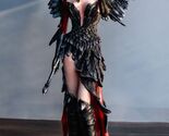 Gothic Raven Crow Trainer Angel Fairy In Black And Crimson Feather Gown ... - $82.99