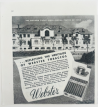 1937 Webster Cigars Tobacco Advertisement Havana Yacht Club Cuba E90G3 - $369.57 MXN