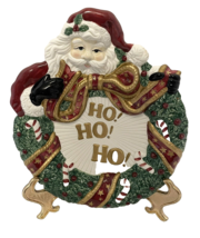 Christmas Fitz and Floyd Essentials Canape Wreath Plate Hanging Figural Santa - £17.27 GBP