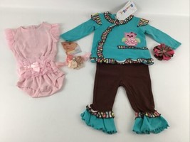 Baby Girl Sz. 6 Mo. Outfit 5 Pc Set 2 Outfits Vitamins Baby Sweet &amp; Soft... - $22.72