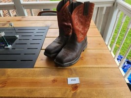 Ariat® Men&#39;s Work Hog Wide Square Steel Toe Brown Boots 10006961 9.5 D - £92.55 GBP