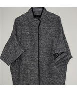 Ann Taylor Wool Blend Gray Short Sleeve Pea Coat Jacket Oversized Size M - €62,91 EUR