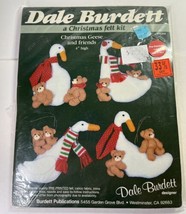 Vtg Dale Burdett Christmas Geese Bears Ornament Kit Stamped Felt New Sealed - £15.33 GBP