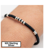 Mens Silver Rope Bracelet, Birthday Gift for Teenage Boy, Thin Braid Bra... - $37.13+