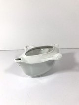 Lamalle NY City White Ceramic Gravy Separator W Handles 2 3/4 Made In France - £26.47 GBP