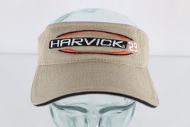 Vintage NASCAR Spell Out Kevin Harvick Racing Strapback Visor Cap Hat Beige - £22.17 GBP