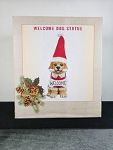 Cracker Barrel Christmas Welcome Dog Statue Santa Hat - £23.64 GBP