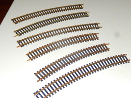 HO BRASS CURVES - 6 SECTIONS - 15&quot; &amp; 18&quot; RADIUS - GOOD - W80 - $26.69 MXN
