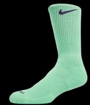 Nike DRI-FIT Everyday Plus Performance Cushion Crew Socks Green Purple Mens 8-12 - £12.22 GBP