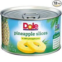 Dole Pineapple Slices in 100% Juice, 8 Ounce Cans (Pack of 12) - £22.37 GBP