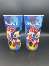 Disney On Ice Mickey Mouse &amp; Minnie Mouse Event Hologram Cup Blue - Lot Of 2 - £12.60 GBP