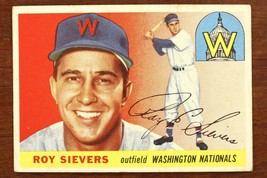 Vintage Baseball Card Topps 1955 Roy Sievers Outfield Washington Nationals #16 - £7.58 GBP