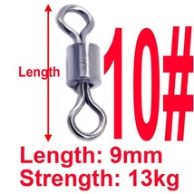 100pcs/lot Ball ing Swivel Solid  Fishing Connector Round 8 Shape Eye Rolling Sw - £37.46 GBP