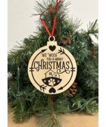 We woof you a Merry Engraved Wooden Christmas ornament, Snowball Holiday... - $9.49
