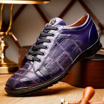 Bari Genuine Lizard Fashion Sneaker Sporty Shoes Purple image 10