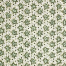 Sister Parish Elsie Fabric Olive Green Abstract Leaves Cream Ground Linen 15 YDS - $1,237.49