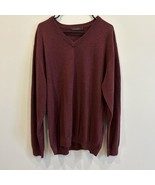 J. HILBURN 100% Cashmere V-Neck Maroon Sweater XL Great Condition Worn Once - $47.85 CAD