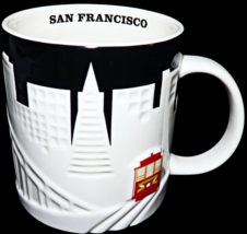 Starbucks 2012 San Francisco City 3D Relief Coffee Mug Skyline Cable Car 18 oz - £55.07 GBP
